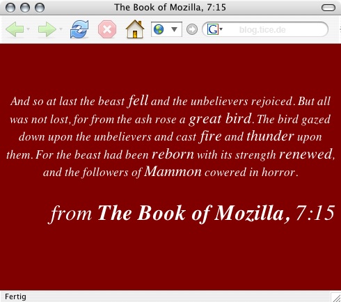 Firefox about: mozilla<br>(Foto: 001)