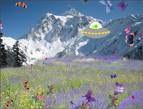 InDesign CS5 - ber InDesign - butterfly tippen - Schmetterlinge anklicken<br>(Foto: 017)