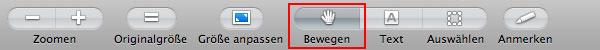 Apple Bewegen Cursor fehlt in Vorschau