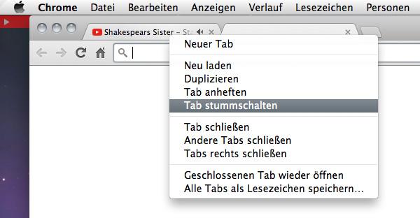 Chrome Tab stummschalten