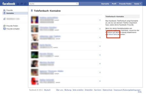 Facebook-Telefonnummern